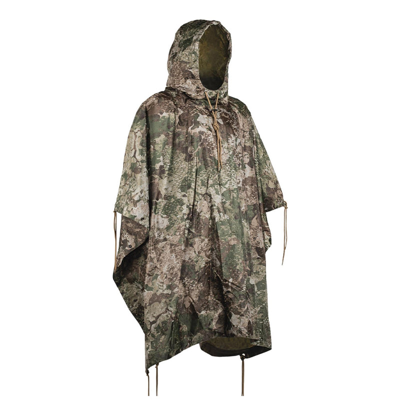 Tente légère imperméable à capuche enduite de PVC avec poncho camouflage MIL-TEC