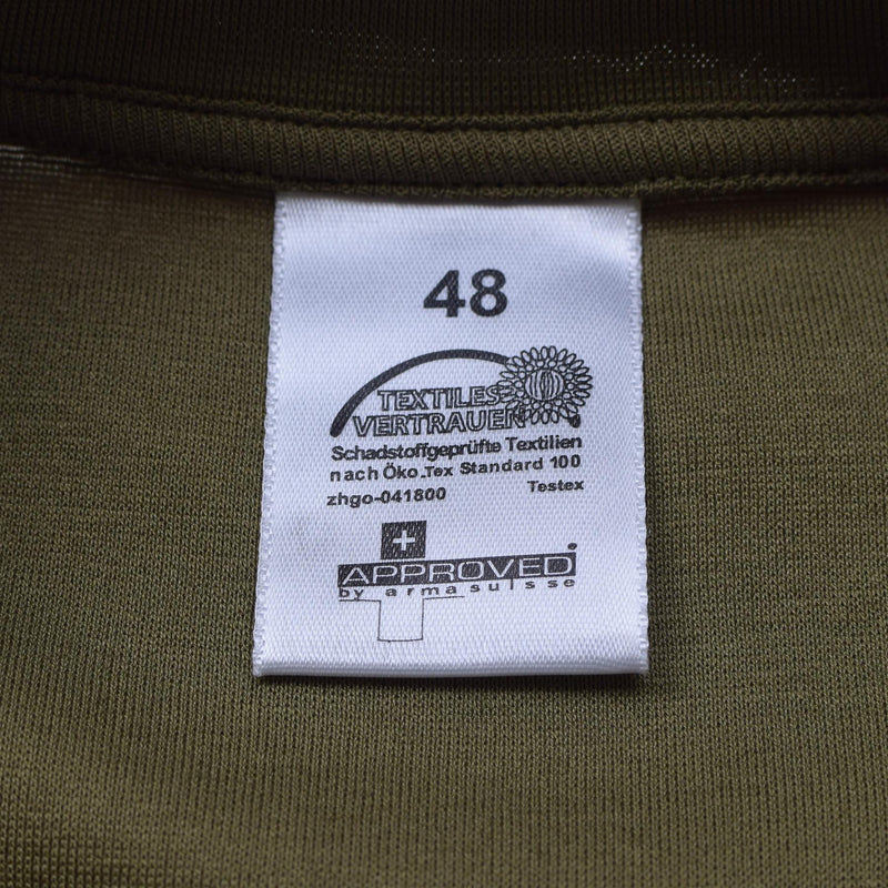 T-shirts originaux de l'armée suisse Kaki Chemise de sport respirante à séchage rapide