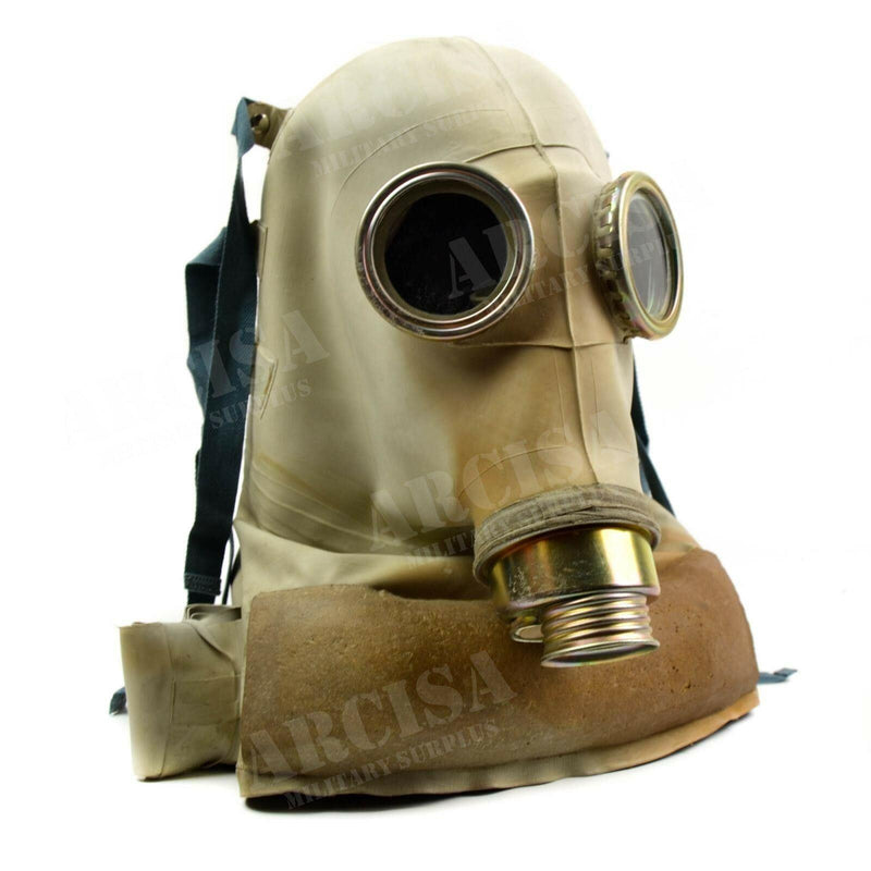 Masque à gaz militaire polonais d'origine, filtre vintage de l'époque soviétique inclus, gris