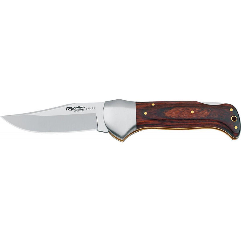 Couteau de poche pliant Fox Knives FOREST, outil de chasse et de camping, manche en bois de pakka