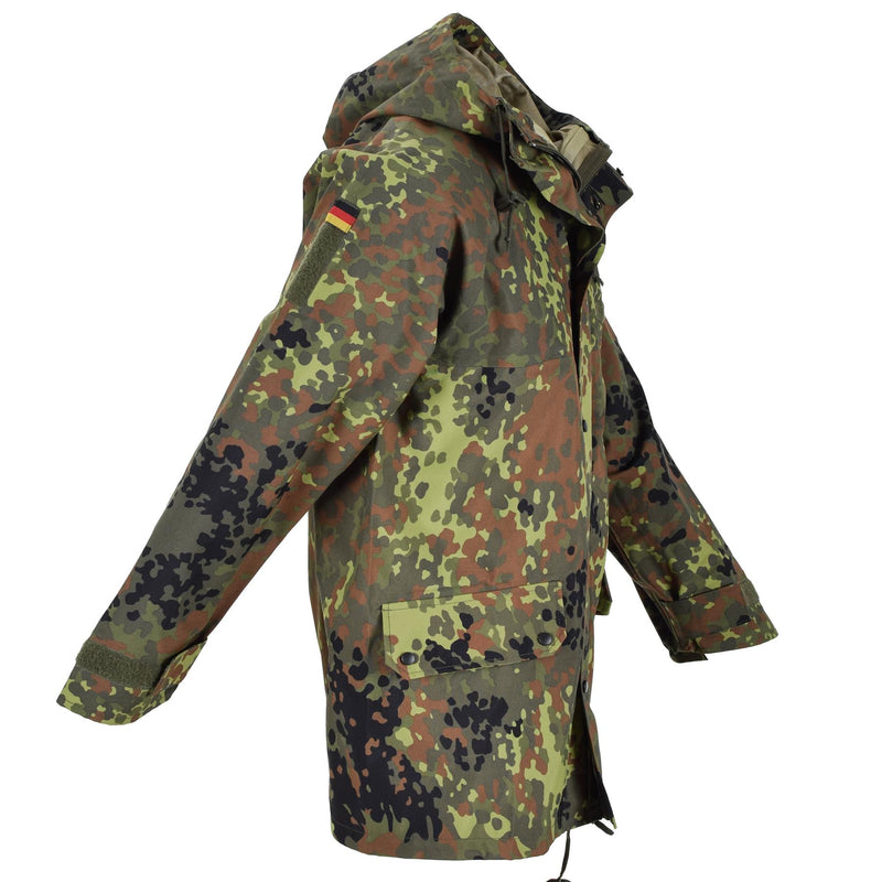 Veste de campagne de l'armée allemande de marque Mil-Tec GoreTex Flecktarn camouflage imperméable à l'eau