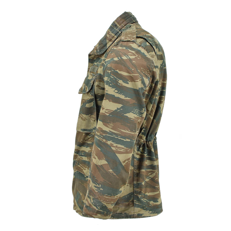 Veste de campagne authentique de l'armée grecque Chemises militaires grecques surplus de camouflage lézard