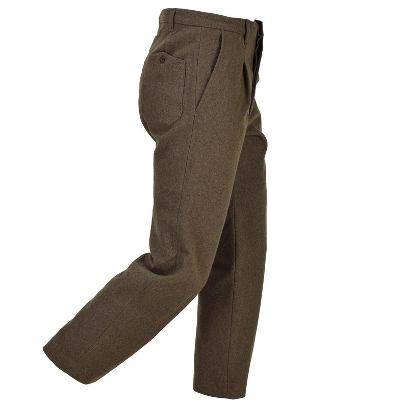 Pantalon d'uniforme militaire italien original en laine marron pantalon vintage armée