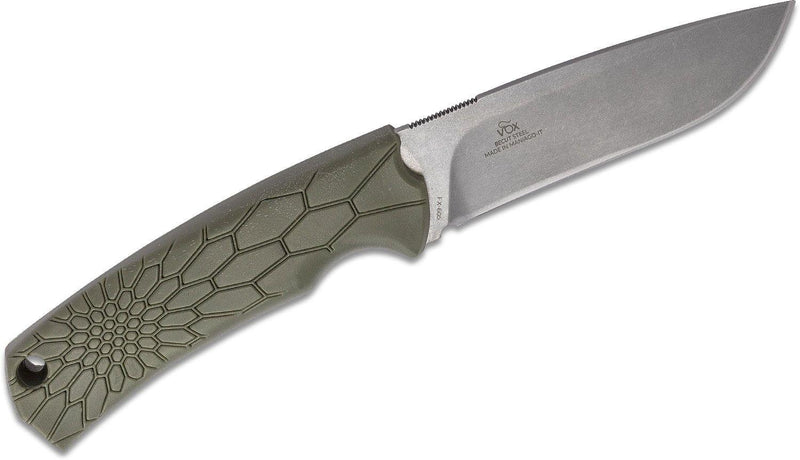 Couteau à lame fixe Fox Knives Brand Italy Core VOX en acier becut Green Olive