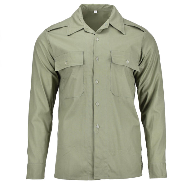 Chemise de combat militaire originale hongroise olive à manches longues avec poches