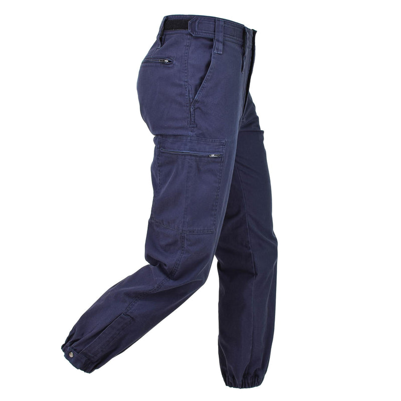 Pantalon de travail original de l'armée néerlandaise, uniforme de travail, pantalon réglable, braguette zippée, bleu