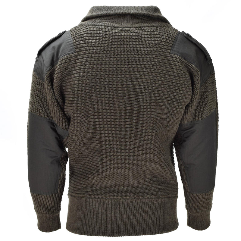 Pull de marque Mil-Tec style armée autrichienne pull alpin en tricot pour homme en laine OD olive