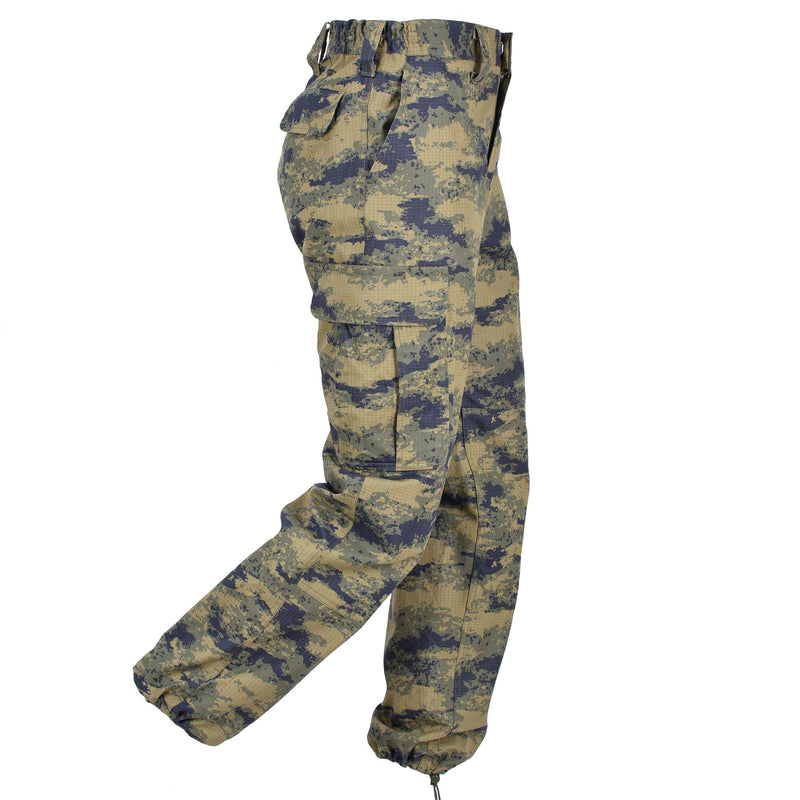 Pantalon tactique de combat ripstop bleu camouflage numérique d'origine de l'armée turque