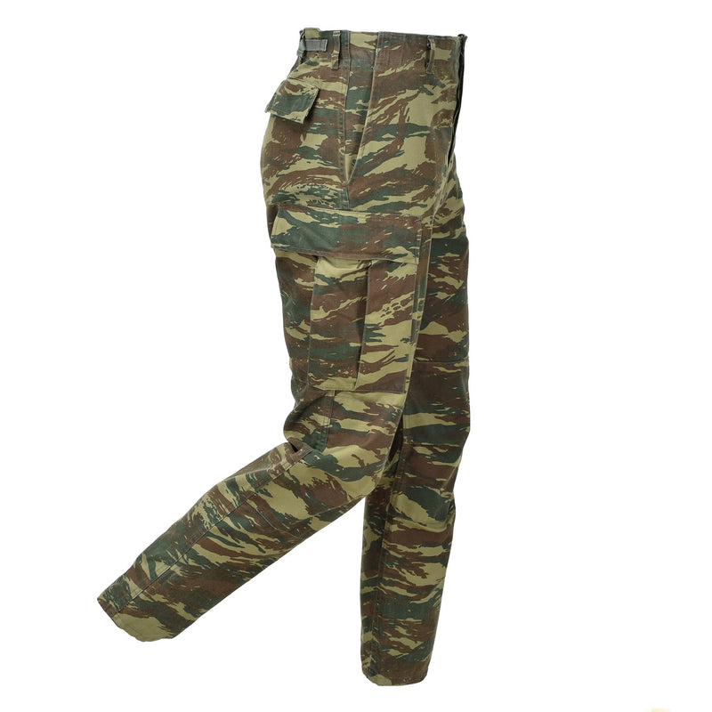 Pantalon BDU original de l'armée grecque camouflage lézard pantalon excédentaire militaire grec