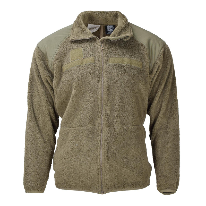 Veste polaire tactique originale de l'armée américaine pour eau froide, épaules renforcées, olive