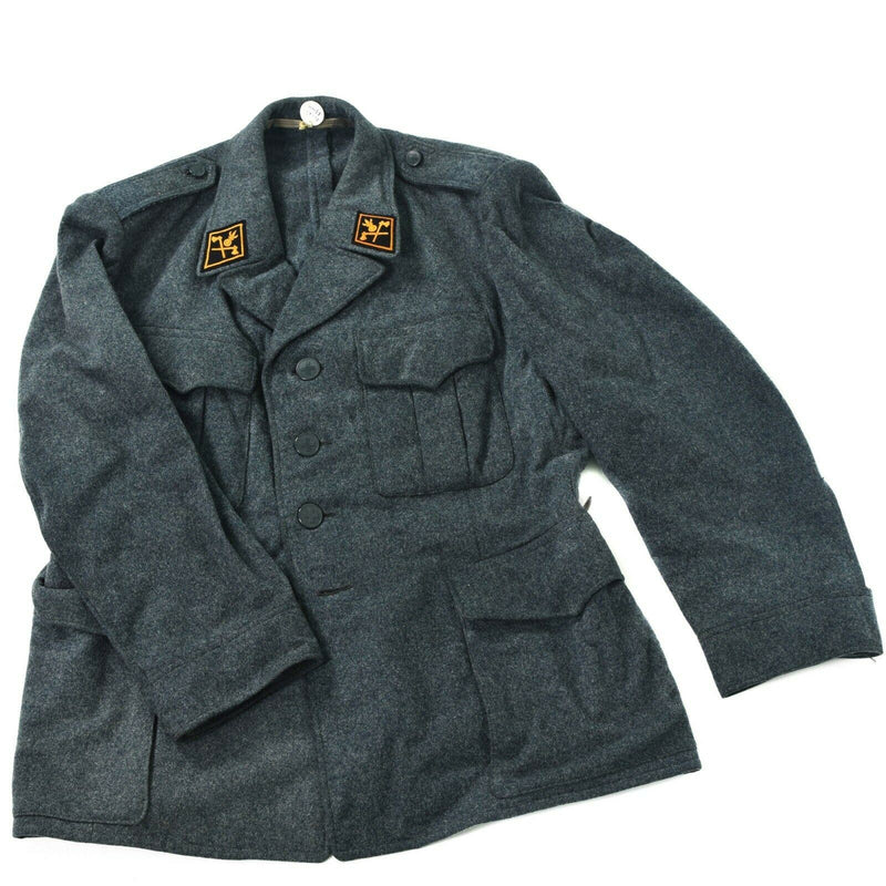 Veste en laine véritable de l'armée suisse, uniforme excédentaire de l'armée suisse, gris