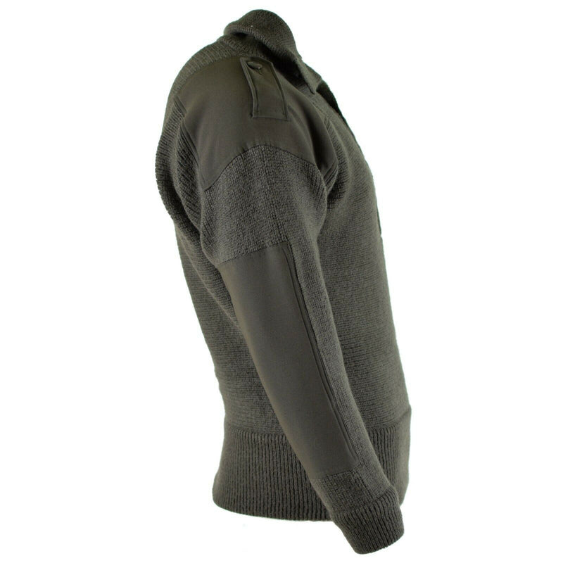 Pull en tricot alpin original de l'armée autrichienne en laine OD olive NEUF