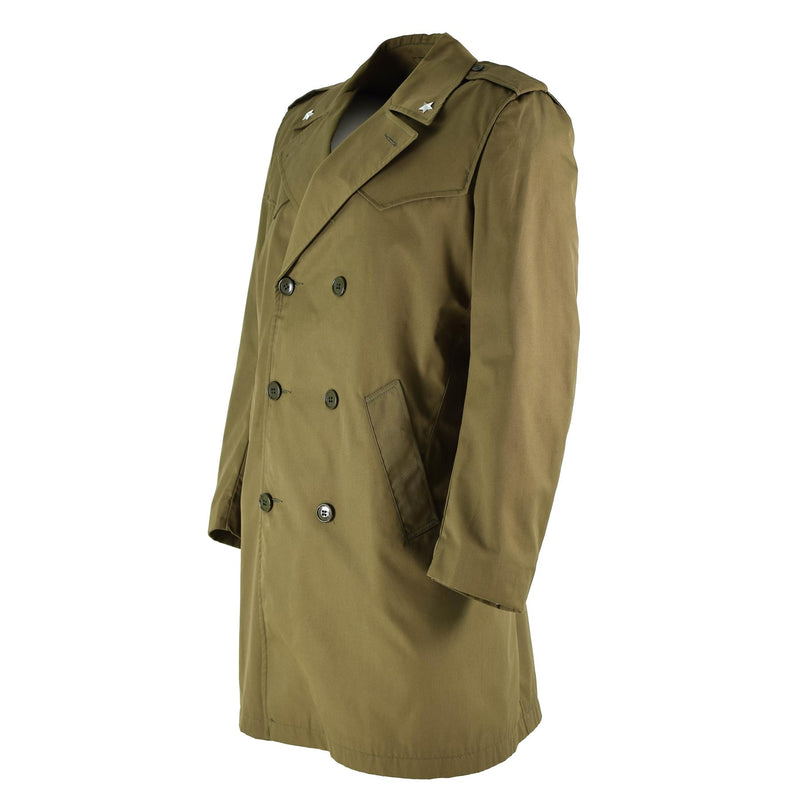 Manteau de pluie original de l'armée italienne de couleur unie bleu kaki