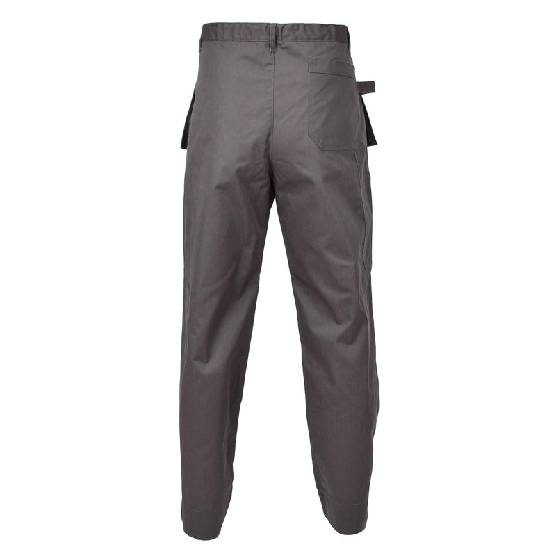 Pantalon cargo original de l'armée belge travail genoux renforcés poches supplémentaires gris NEUF