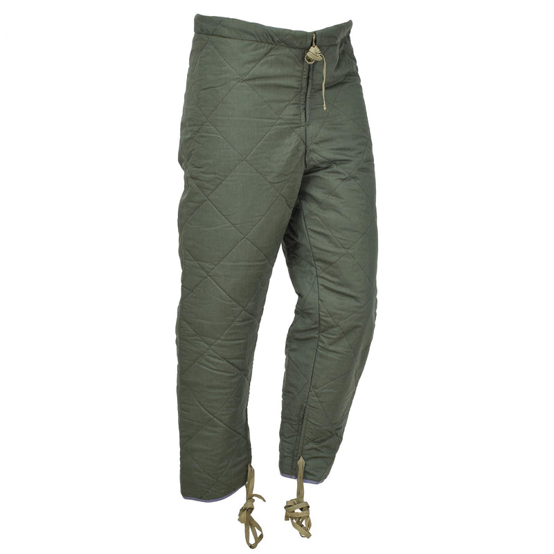 Pantalon de doublure d'origine de l'armée tchèque olive sous-vêtement thermique d'hiver chaud vintage NEUF