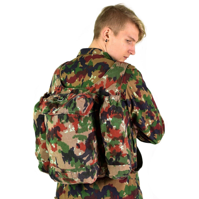 Véritable sac à dos de l'armée suisse Sac à dos de sniper Alpen Camo avec bretelles