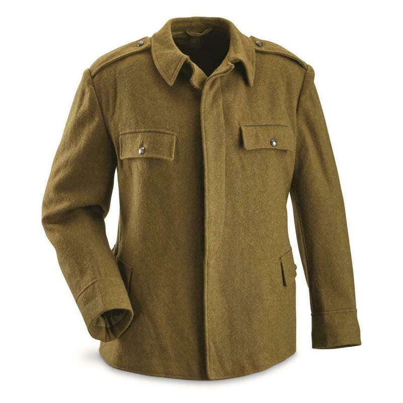 Véritable veste de combat en laine de l'armée roumaine Kaki OD