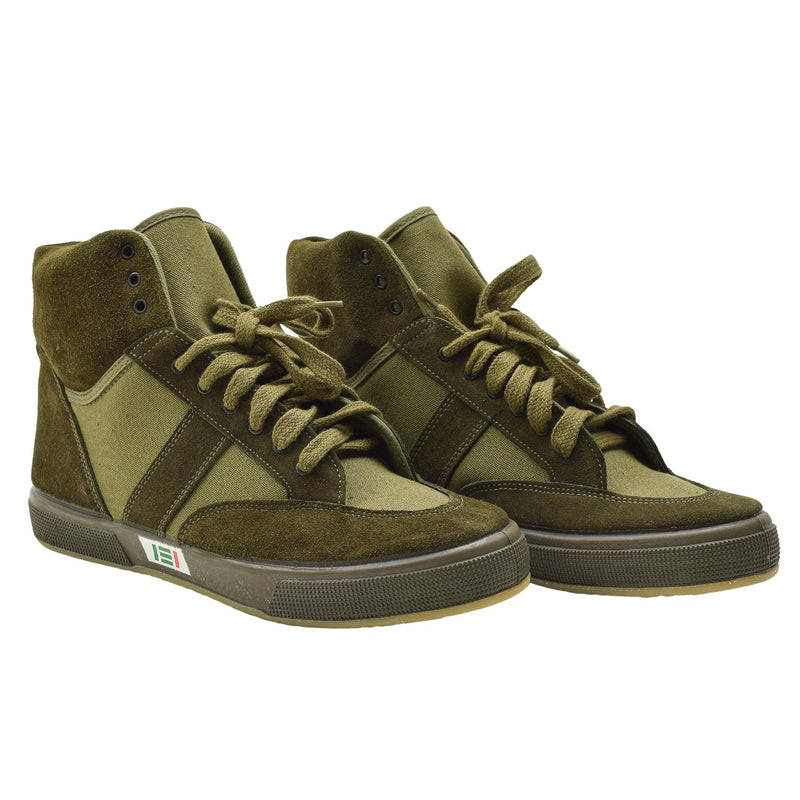 Chaussures de sport militaires italiennes originales, montantes, durables, design d'entraînement, olive