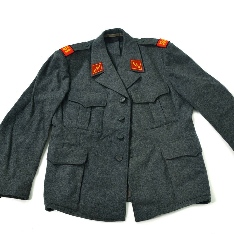 Veste en laine véritable de l'armée suisse, uniforme excédentaire de l'armée suisse, gris