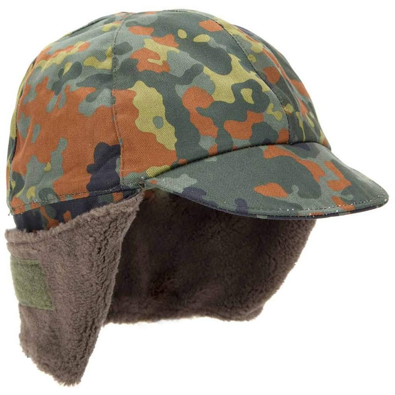 Véritable casquette militaire d'hiver de l'armée allemande flecktarn chapeau chaud pour temps froid