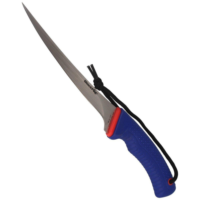 Couteau à fileter Fox Knives Brand lame fixe en acier 420C satiné avec manche en PP bleu