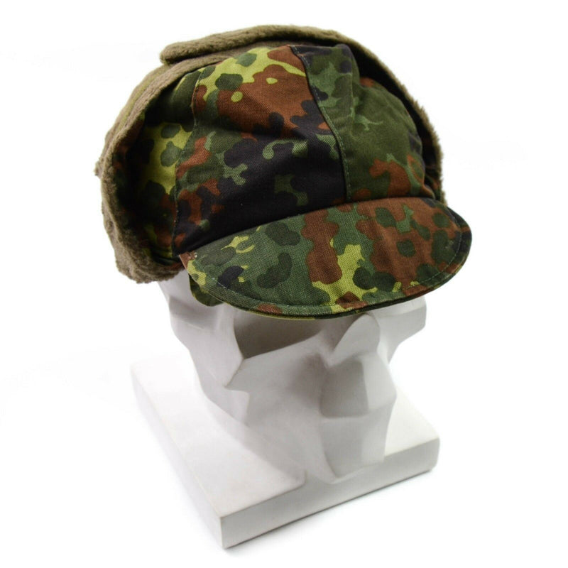 Véritable casquette militaire d'hiver de l'armée allemande flecktarn chapeau chaud pour temps froid