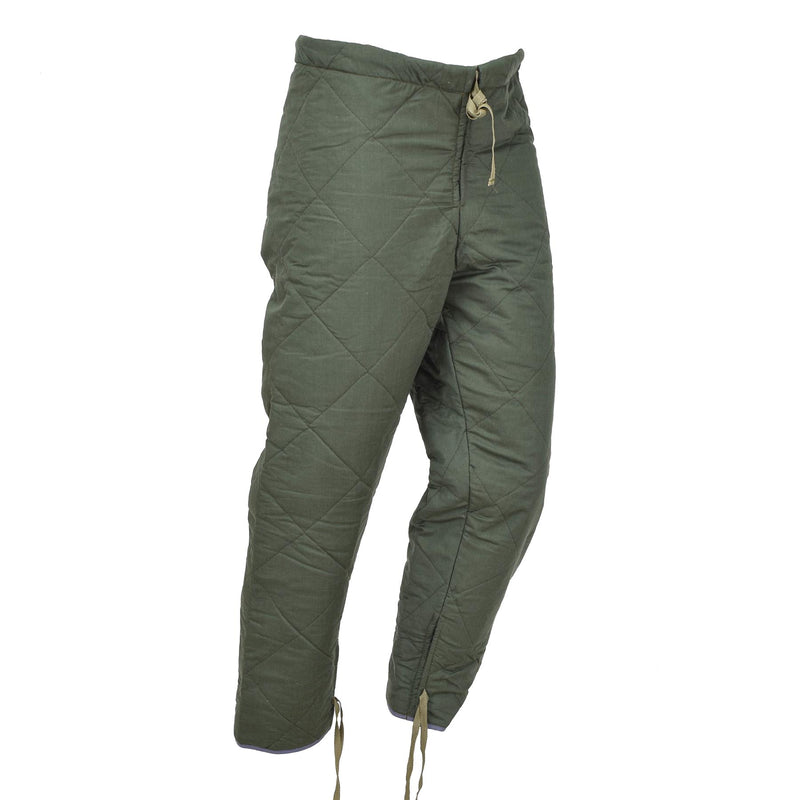 Pantalon de doublure d'origine de l'armée tchèque olive sous-vêtement thermique d'hiver chaud vintage NEUF