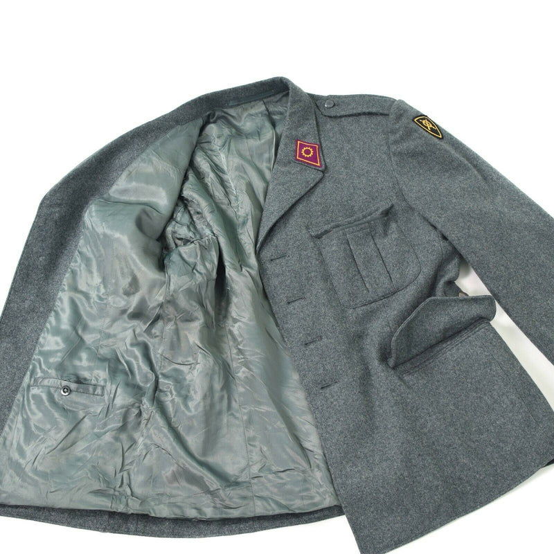 Veste en laine véritable de l'armée suisse, uniforme excédentaire de l'armée suisse, gris