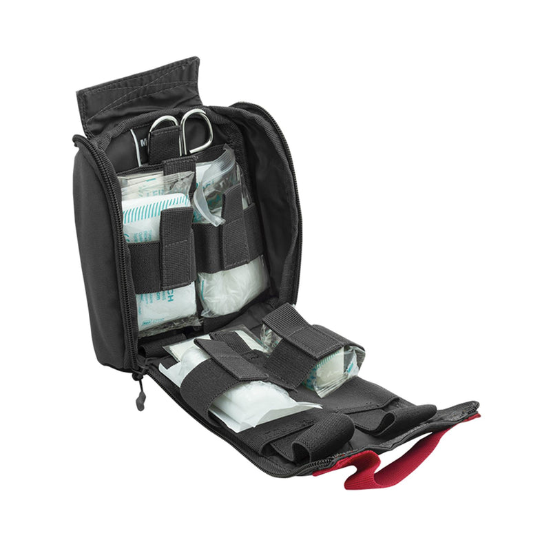 Trousse de premiers secours tactique Mil-Tec Pochette médicale noire de type taupe Pochette IFAK 25 pièces