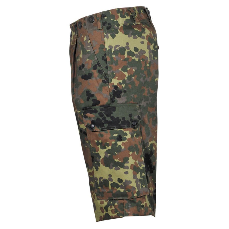 Short de style militaire de marque MFH bermuda flecktarn camouflage robuste ripstop uniforme NEUF