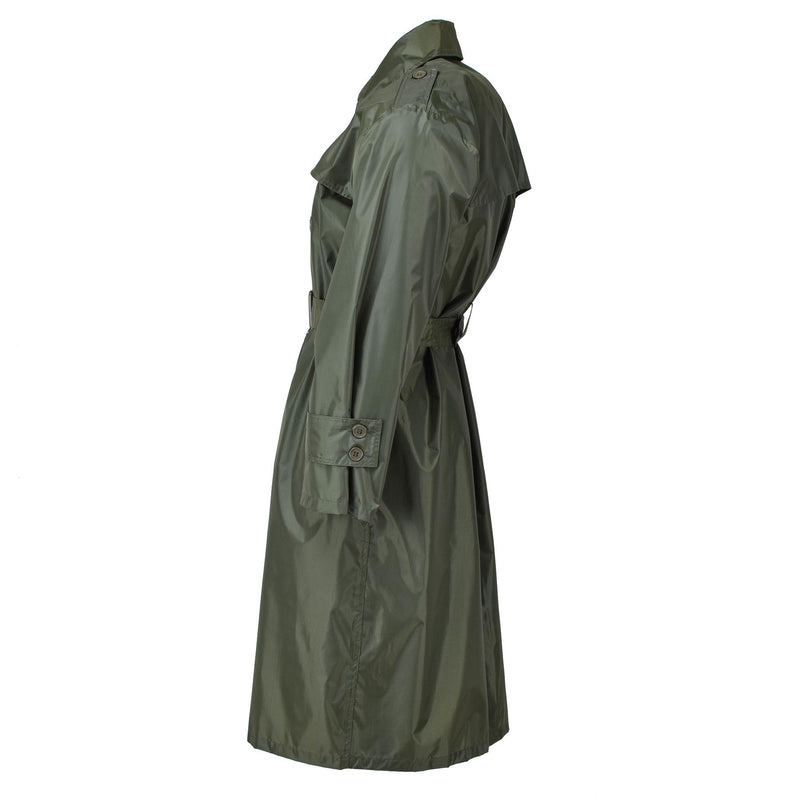 Manteau de pluie long militaire français d'origine olive toutes saisons imperméable ceinturé NEUF