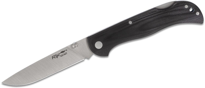 Couteau de poche pliant Fox Knives Brand Italy modèle 500 noir en acier inoxydable