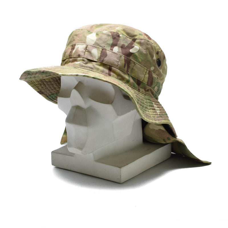 Chapeau de camouflage tactique britannique d'origine MTP Boonie Cap avec rabat de cou Chapeau d'été