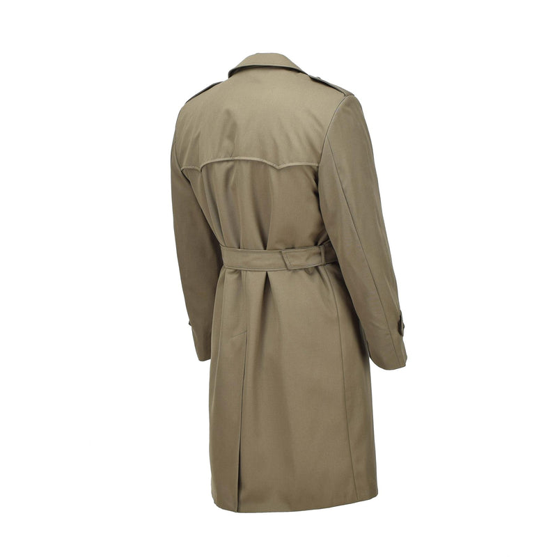 Trench-coat militaire italien original kaki manteau formel doublé ceinturé vintage NEUF