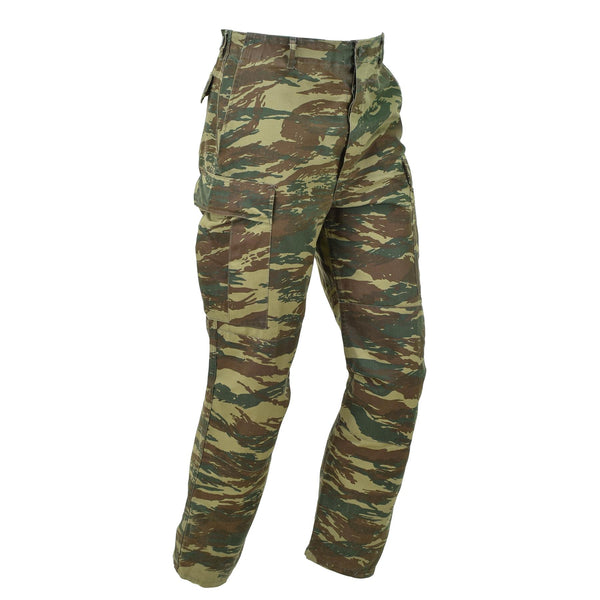 Pantalon BDU original de l'armée grecque camouflage lézard pantalon excédentaire militaire grec