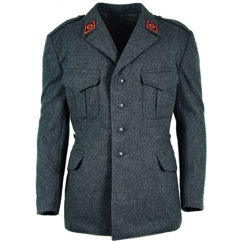 Veste en laine véritable de l'armée suisse, uniforme excédentaire de l'armée suisse, gris