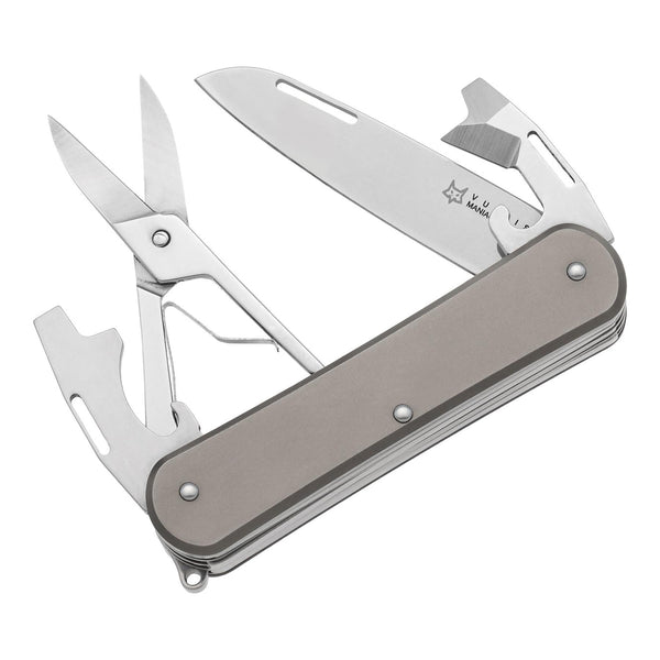 Couteau de poche multifonction Fox Knives VULPIS FX-VP130-F4 TI en acier inoxydable M390