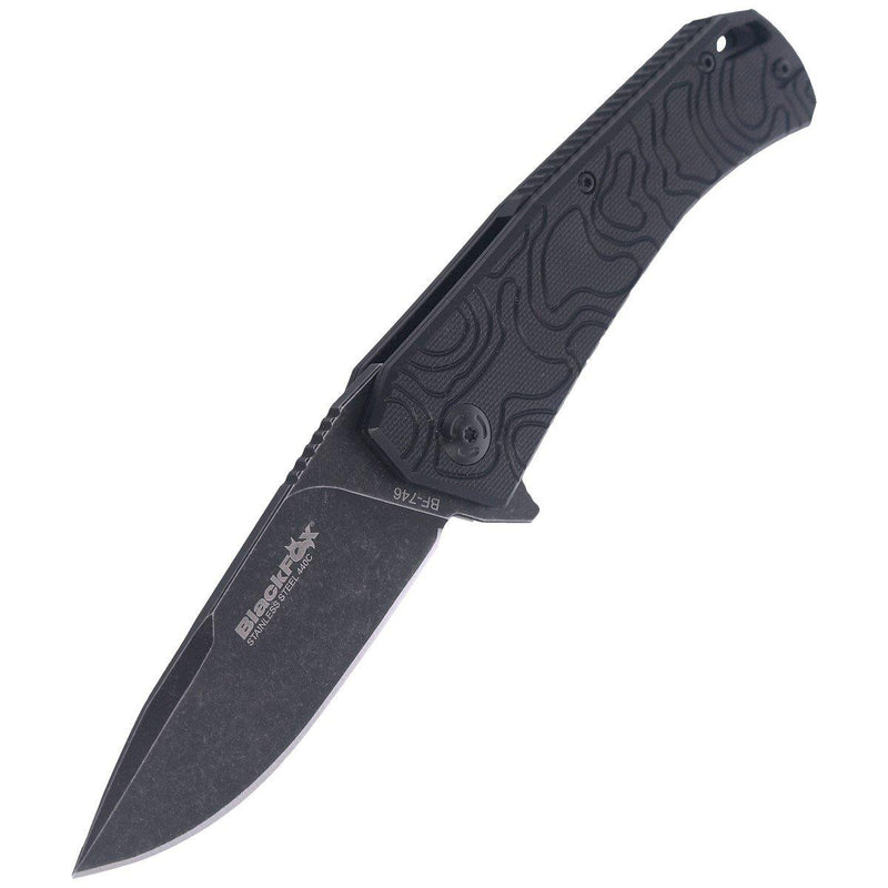 Couteau de poche pliant Fox Knives ECHO 1 noir revêtement Idroglider stone wash