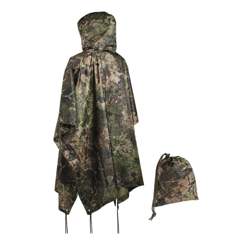 Tente légère imperméable à capuche enduite de PVC avec poncho camouflage MIL-TEC