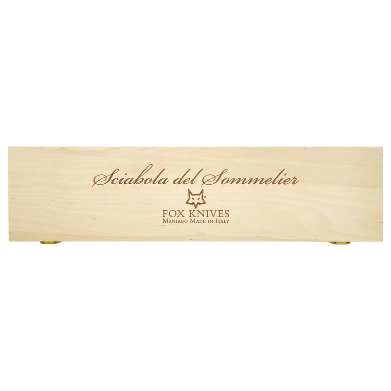 Sabre de sommelier FoxKnives - Sabre de champagne - Vitrine en bois