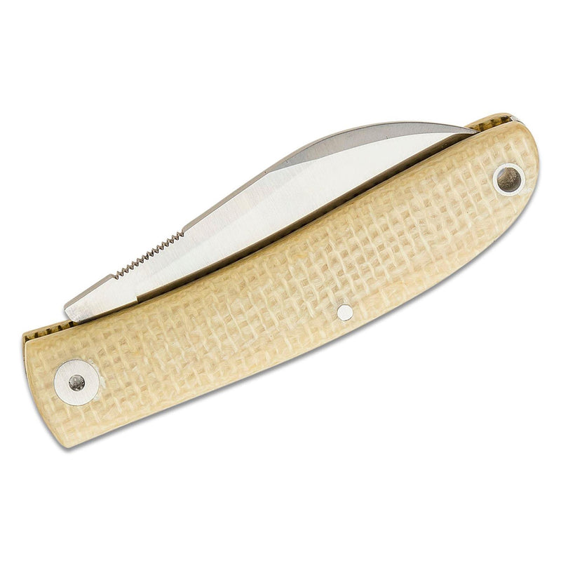 Couteau de poche pliant Fox Knives LIVRI Acier 61 HRC M390 forme pied de mouton micarta