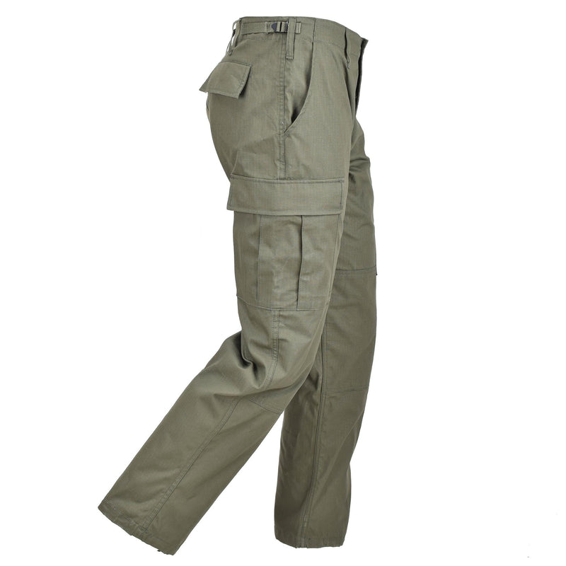 Pantalon BDU olive de style armée américaine de marque Mil-Tec pour troupes de campagne, pantalon ripstop