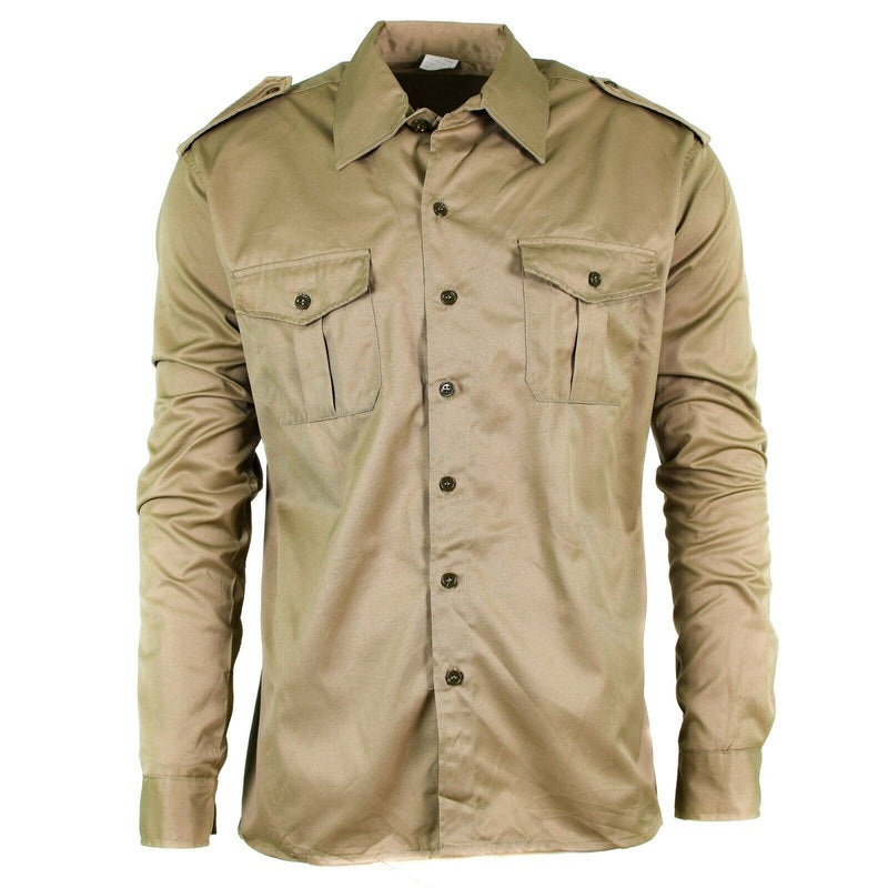 Véritable chemise militaire italienne fatigue surplus chino kaki militaire manches longues NEUF