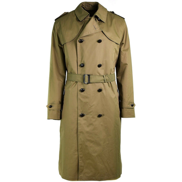 Véritable manteau de l'armée hollandaise Trench-coat long kaki avec doublure NEUF