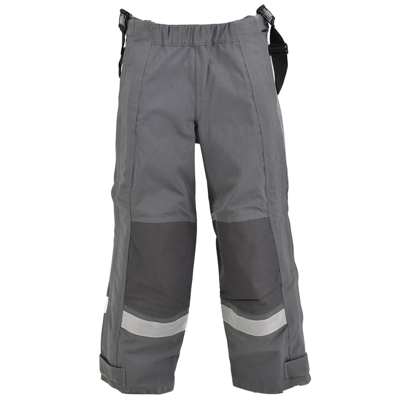 Pantalon de protection allemand gris authentique, salopette et bretelles en aramide résistant à la chaleur