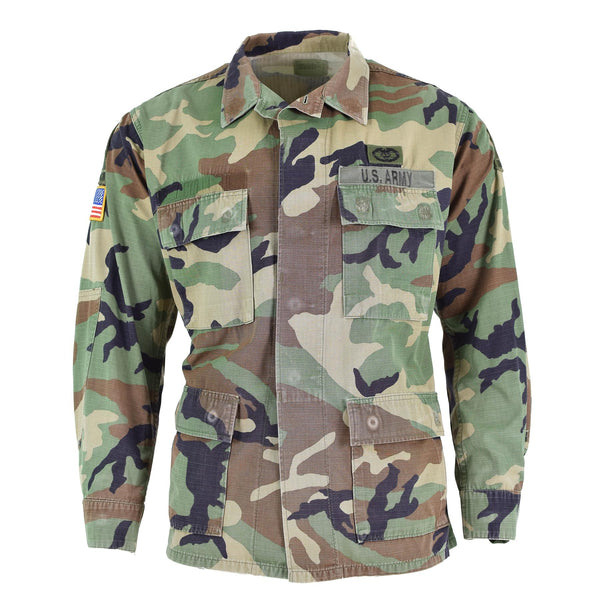 Veste militaire américaine originale ripstop camouflage boisé chemise des troupes BDU