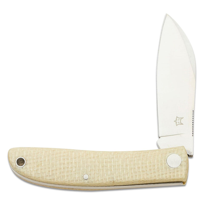 Couteau de poche pliant Fox Knives LIVRI Acier 61 HRC M390 forme pied de mouton micarta