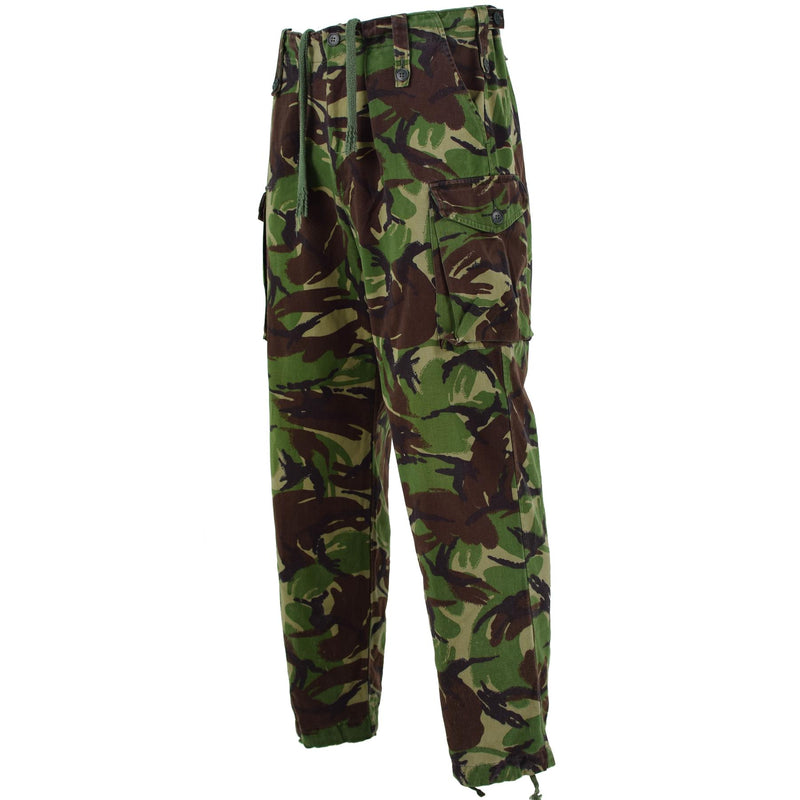 Pantalon de combat BDU original de l'armée britannique tempéré DMP Woodland Pantalon de surplus