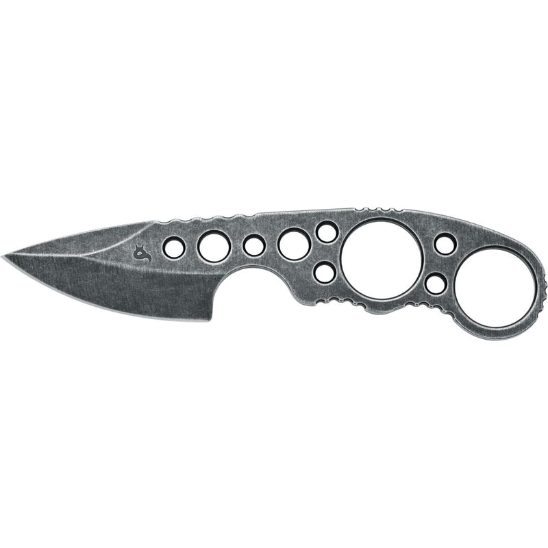 Couteau à lame fixe de marque Fox Knives SKELERGO en acier inoxydable lavé à la pierre 440C