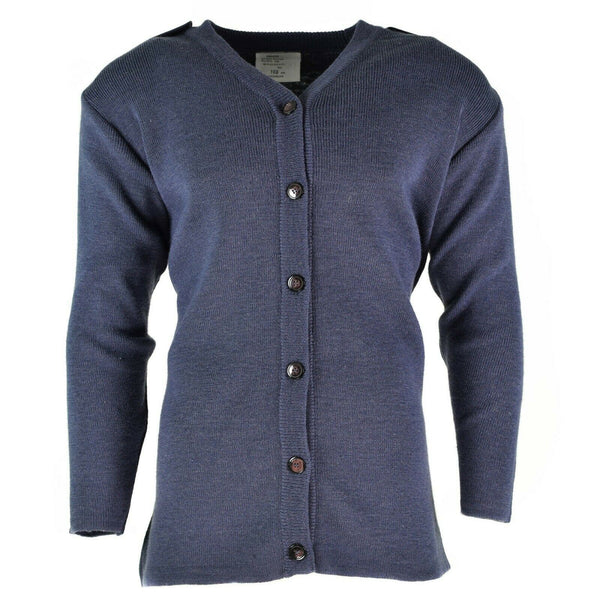 Cardigan original de l'armée britannique Air Force RAF pull femme laine bleu gris